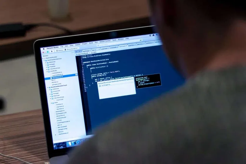 Software code on a developer's screen