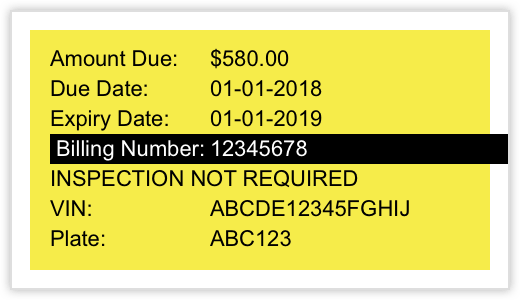 Example of an NSW registration billing notice